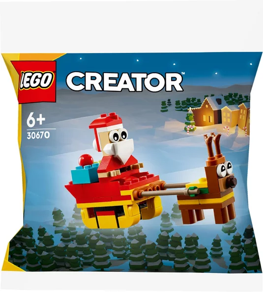 LEGO CREATOR Santa Sleigh Ride 30670 Santa na saniach